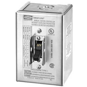 120/240/480/600 VAC, 30 A, Hubbell Incorporated HBL1379D Circuit-Lock® Motor Controller Enclosed Disconnect Switch, 3-Pole, Non-Fusible, NEMA 1