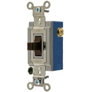 120/277 VAC 15 A, Hubbell Incorporated HBL1556 Double Throw Switch, Brown