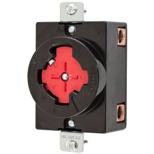 480 V 30 A, 3-Pole 4-Wire, Hubbell Wiring Device-Kellems HBL20443 Hubbellock® Locking Device Current Interrupting Receptacle, , Red