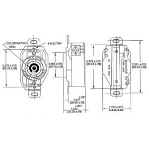 Hubbell HBL67W47 L5-20R Weather Resistant Twist-Lock® Receptacle, 20A