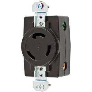 125/250 VAC 30 A, 3-Pole 3-Wire, Hubbell Wiring Device-Kellems HBL3330 Twist-Lock® Locking Device Receptacle, Non-NEMA, Black