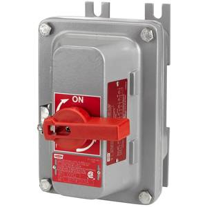 600 VAC/230 VDC, 30 A, Hubbell Incorporated HBLB7NFD13AA Enclosed Disconnect Switch, 3-Phase, Non-Fusible, NEMA 3/4/4X/7B/7C/7D/9E/9F/9G