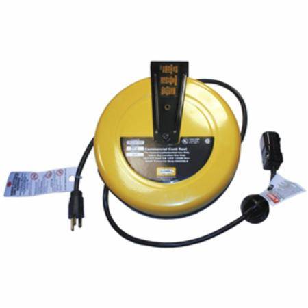 16/3 AWG SJT, 125 VAC 10A Hubbell Incorporated HBLC25163C Commercial Lighted Cord Reel, 25' L