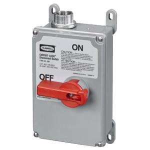 120/240/480/600 VAC, 30 A, Hubbell Incorporated HBLDS3 Circuit-Lock® Motor Controller Enclosed Disconnect Switch, 3-Pole, Non-Fusible, NEMA 4X