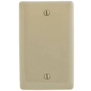 1-Gang, Hubbell Incorporated NPJ13I Wallplate, Nylon, Ivory, Blank (Discontinued by Manufacturer)