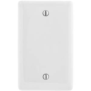 1-Gang, Hubbell Incorporated NPJ13W Wallplate, Nylon, White, Blank (Discontinued by Manufacturer)