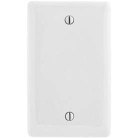 1-Gang, Hubbell Incorporated NP13W Wallplate, Nylon, White, Blank (Discontinued by Manufacturer)