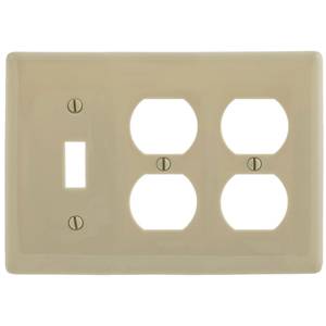 3-Gang, Hubbell Wiring Device-Kellems NP182I Wallplate, Ivory (Planned Obsolescence by Manufacturer)