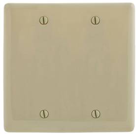 2-Gang, Hubbell Incorporated NP23I Wallplate, Nylon, Ivory, Blank (Planned Obsolescence by Manufacturer)