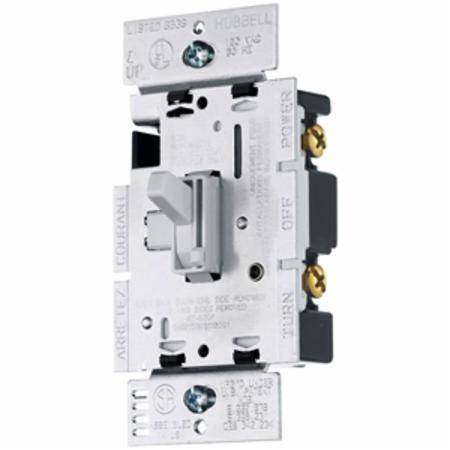 120 VAC, 600 W, Hubbell Incorporated RAY600PW tradeSELECT® Dimmer Switch, White