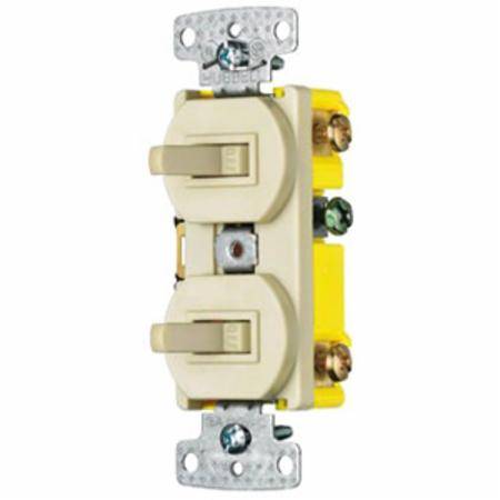 Wiring Device-Kellems RC101I Traditional 2-Position Standard Traditional Switch Combination Device, Electrical Ratings: 120 VAC, 15 A, 1800 W, 1 Poles