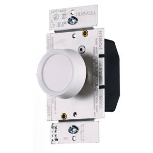 120 VAC, 600 W, Hubbell Incorporated RD603PDK tradeSELECT® Dimmer Switch, Ivory/White