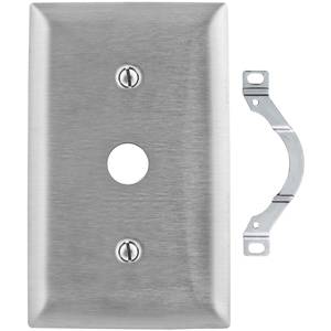 1-Gang, Hubbell Incorporated SS12 Wallplate, Stainless Steel