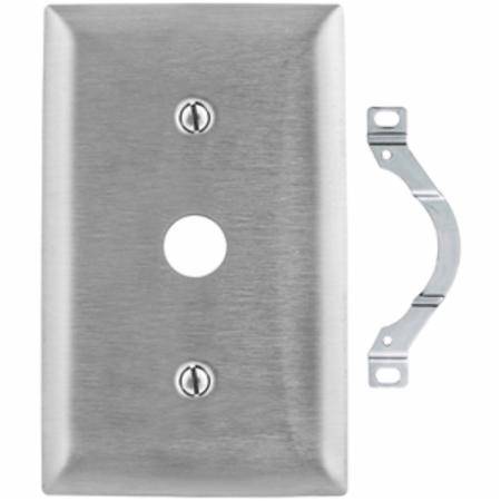 1-Gang, Hubbell Incorporated SS738 Wallplate, Stainless Steel