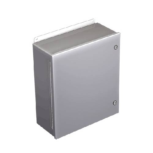 nVent HOFFMAN A604CHFL A51FL Junction Box, 6 in H x 4 in W x 3 in D, Continuous Hinged Cover, NEMA 4/IP66 NEMA Rating, Steel