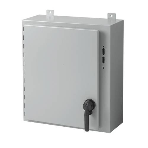 nVent HOFFMAN A48SA2610LPPL A25 Preferred Cutout Disconnect Enclosure With Handle, 48 in L x 25.38 in W x 10 in D, NEMA 12/13 NEMA Rating, Steel
