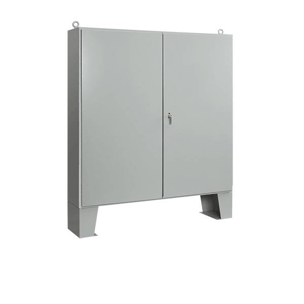 nVent HOFFMAN A604808LPG A12L 2-Door Enclosure With Floor Stand, 60.06 in L x 48.06 in W x 8.06 in D, NEMA 12/IP55 NEMA Rating, Steel