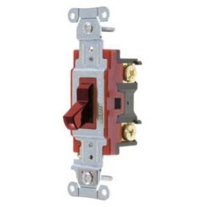 120/277 VAC 20 A, Hubbell Wiring Device-Kellems 1223R Toggle Switch, Red