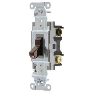 120/277 VAC 15 A, Hubbell Wiring Device-Kellems CS315 Toggle Switch, Brown