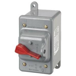 5.42" x 2.99" x 4.55", 120/240/480/600 VAC, Hubbell Wiring Device-Kellems HBL13R22D Circuit-Lock® Disconnect Switch, 30 A, Non-Fusible, NEMA 3/3R