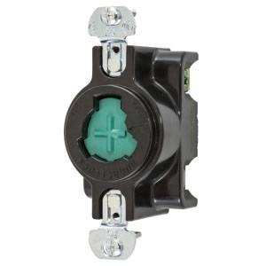 125 V 20 A, 2-Pole 3-Wire, Hubbell Wiring Device-Kellems HBL23030 Hubbellock® Locking Device Receptacle, , Black