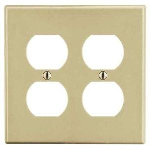 2-Gang, Hubbell Wiring Device-Kellems P82I Wallplate, Ivory