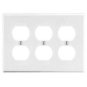 3-Gang, Hubbell Wiring Device-Kellems P83W Wallplate, White