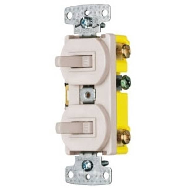 Wiring Device-Kellems RC101LA Traditional 2-Position Standard Traditional Switch Combination Device, Electrical Ratings: 120 VAC, 15 A, 1800 W, 1 Poles