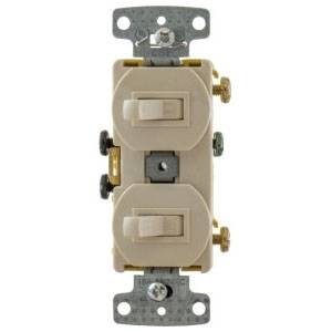 Wiring Device-Kellems RC101LA Traditional 2-Position Standard Traditional Switch Combination Device, Electrical Ratings: 120 VAC, 15 A, 1800 W, 1 Poles