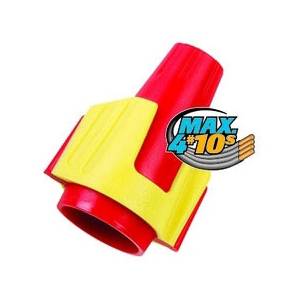 600 V, 22 to 8 AWG, Ideal Industries Inc. 30-244J Twister® Twist-On Wire Connector, Red/Yellow
