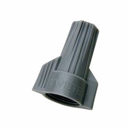 600 V, 18 to 6 AWG, Ideal Industries Inc. 30-342 Twister® Twist-On Wire Connector, Gray