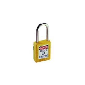1-1/2", 1/4" Dia Shackle, Ideal Industries Inc. 44-918 Safety Lockout Padlock, Yellow