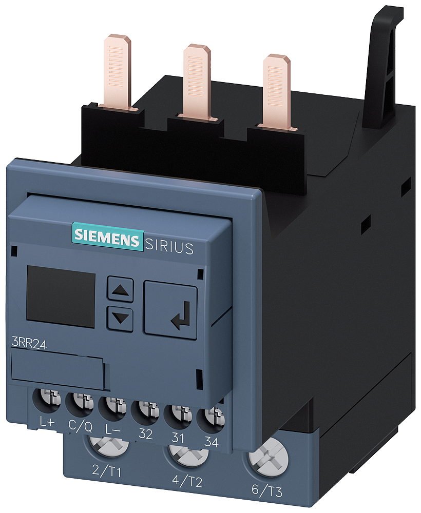 Siemens SIRIUS 3RR24431AA40 3-Phase Adjustable Digital Current Monitoring Relay w/ IO-Link Interface, 24 VDC, 8 to 80 A, 1CO Contact