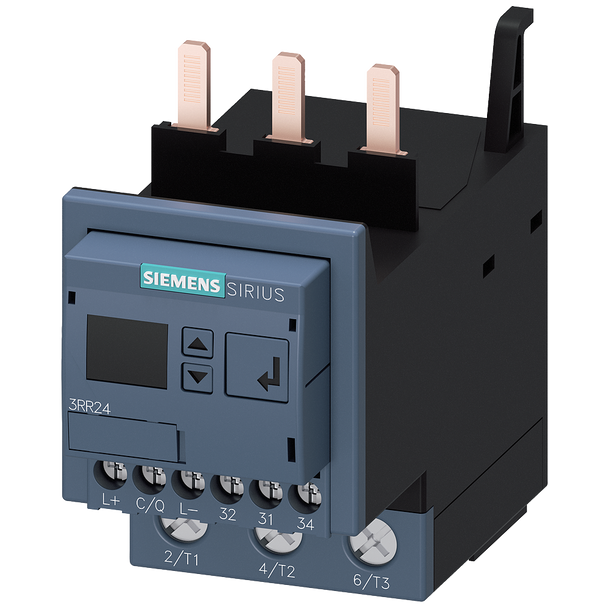 Siemens SIRIUS 3RR24431AA40 3-Phase Adjustable Digital Current Monitoring Relay w/ IO-Link Interface, 24 VDC, 8 to 80 A, 1CO Contact