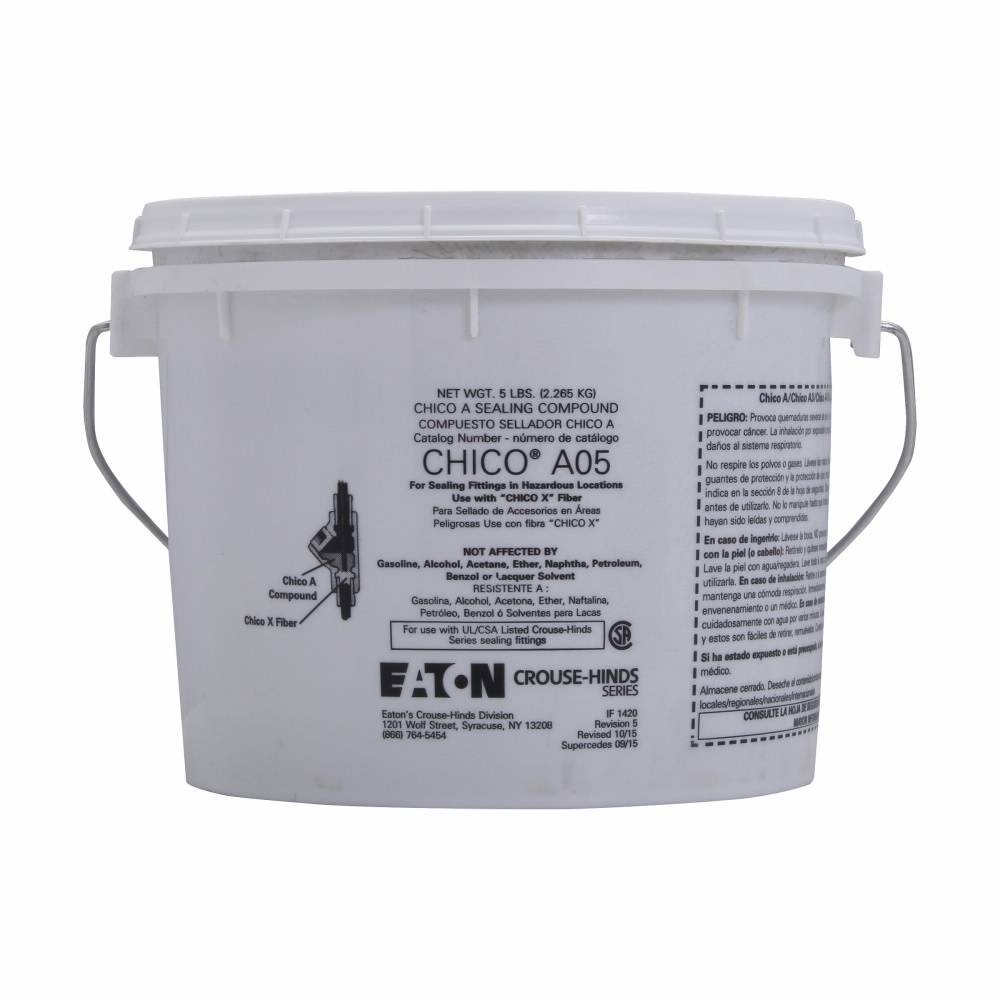 EATON Crouse-Hinds Chico® A CHICO A05 Explosionproof Sealing Compound, 5 lb Can, Light Gray