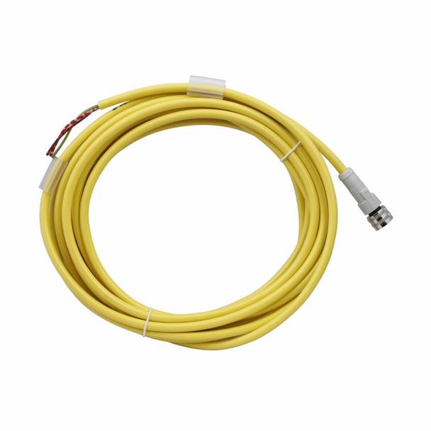 EATON CSAS3F3CY1805 Global Plus 3-Wire Single End Photoelectric Sensor Cable Connector, 12 mm 3-Pin Micro-Style Female Connector, 16.4 ft L Cable, 3 Poles
