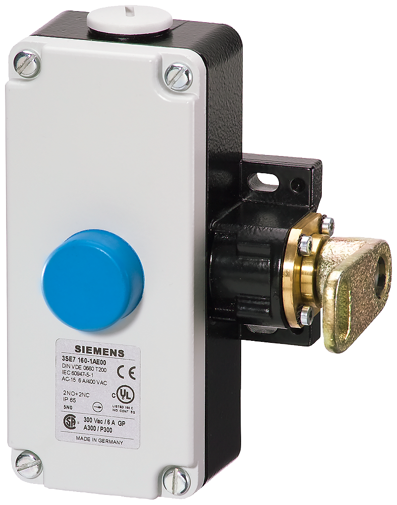 Siemens 3SE7160-1AE04 SIRIUS Cable Operated Switch With Latching Reset, 240/400 VAC, 24/250 VDC, 0.27/3/6 A, 2NO-2NC Contact