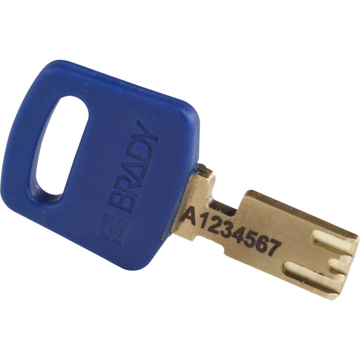 Brady® NYL-BLU-38PL-KD SafeKey Standard Lockout Padlock, Different Key, Blue, LOTO-101 Nylon Body, 1/4 in Dia x 1-1/2 in H x 0.8 in W Plastic Shackle, 3/4 in L Body, Non-Conductive Conductivity