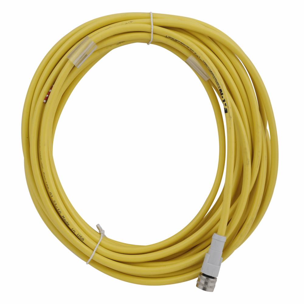 EATON CSAS3F3CY1810 Global Plus Cordset, 3-Pin AC Micro Straight Female Connector, 32.8 ft L Cable, Dual Keyway