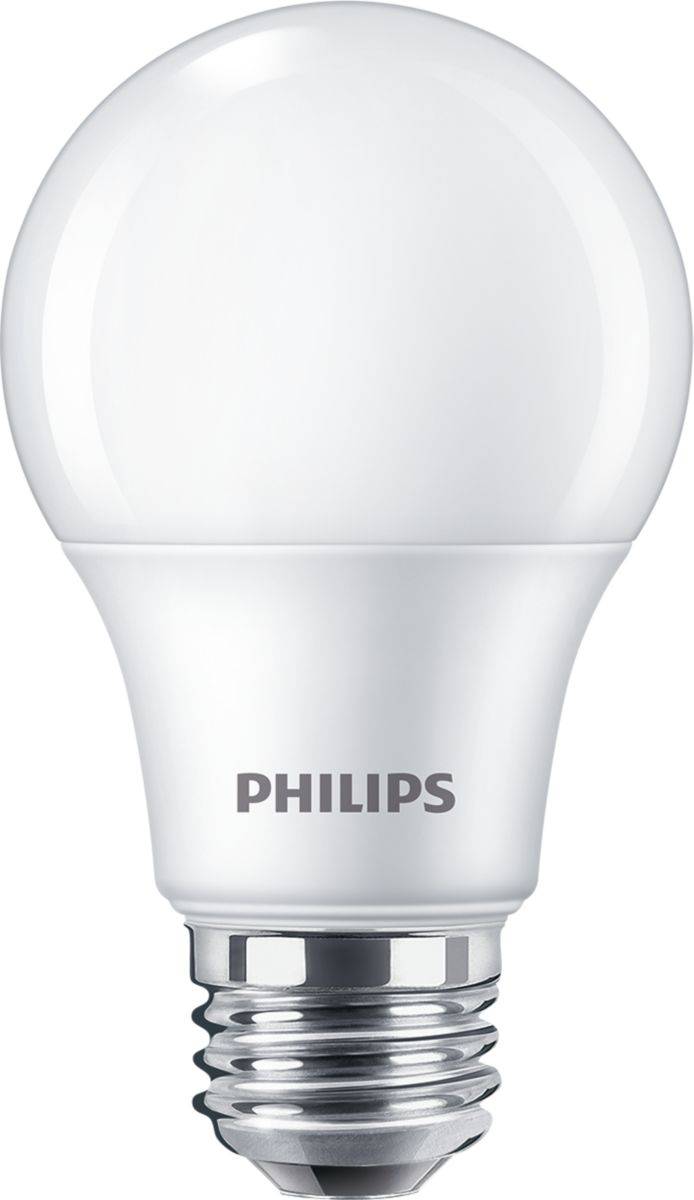 Philips 559351 Lamp, 8.5 W, 60 W Incandescent Equivalent, EX26 Single Contact Medium Screw LED Lamp, A19 Shape, 800 Lumens