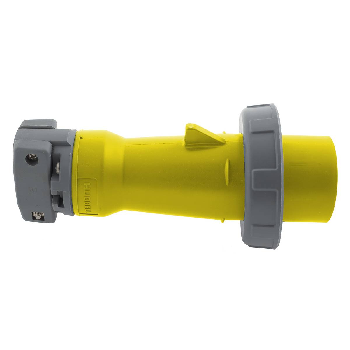 Wiring Device-Kellems HBL330P4W 1-Phase Heavy Duty Male Standard Watertight Cord Mount Pin and Sleeve Plug, 125 VAC, 30 A, 2 Poles, 3 Wires, Yellow