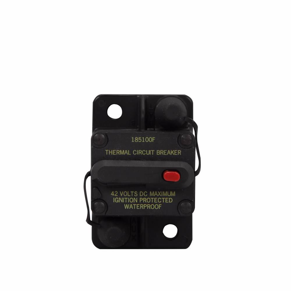 EATON CB185-80 Type III High Amp Switchable Waterproof Automotive Circuit Breaker With Push-to-Trip Button, 48 VDC, 80 A, 3 kA Interrupt, Flush Mount