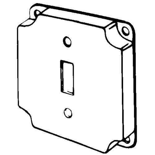 Appleton® ETP™ 8361 Raised Electrical Box Cover, 4 in L x 4 in W x 1/2 in D, Toggle Switch Cover, Steel