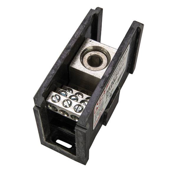 NSI AM-R1-H12 13-Terminal Single Primary Connector Block, 600 VAC, 380 A, 500 kcmil to 4 AWG, 14 to 4 AWG Wire