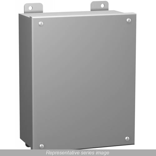 Hammond® 1414SCG Junction Box With Inner Panel, 8 in H x 6 in W x 3-1/2 in D, Lift-Off Screw Cover, NEMA 12/13/IP54 NEMA Rating, Mild Steel