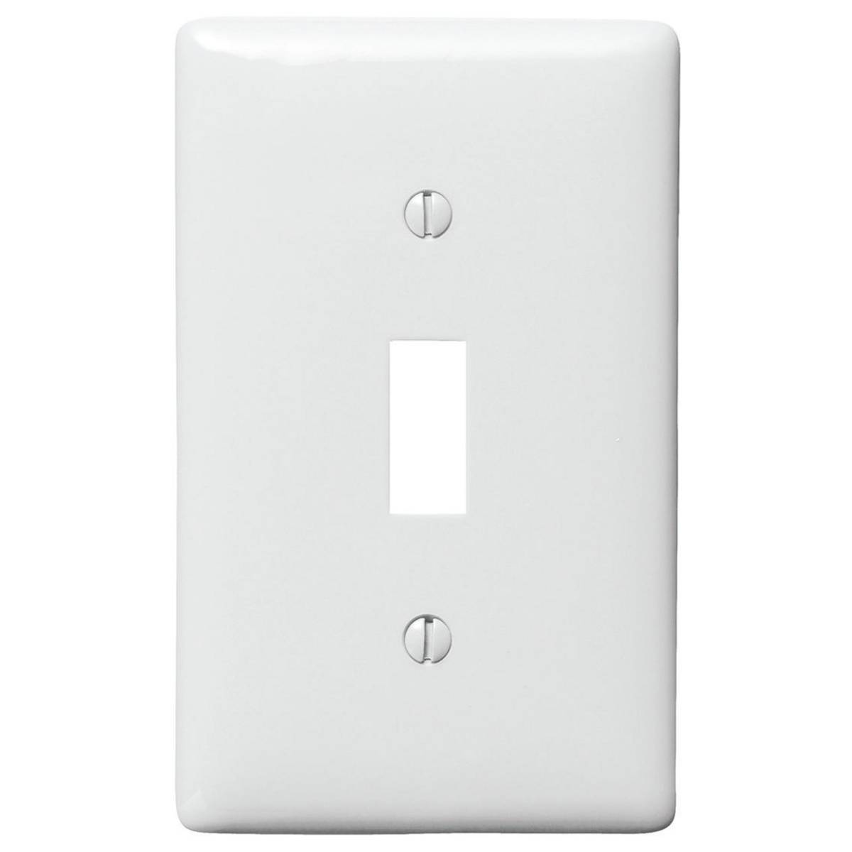 Wiring Device-Kellems NP1W Standard Wallplate, 1 Gang, White, 4.62 in H x 2.87 in W x 0.25 in D, Nylon (Discontinued by Manufacturer)