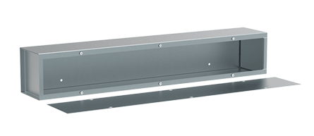 Hoffman A101048T1T F40T1 Long Wiring Trough, 48 in L x 10 in W x 10 in H, Flat Cover, Steel