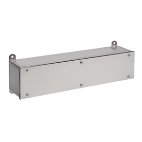 nVent HOFFMAN F4418SCSS F24 Series Angled Wiring Trough, 18 in L x 4 in W x 5-1/2 in H, Threaded Cover, 304 Stainless Steel
