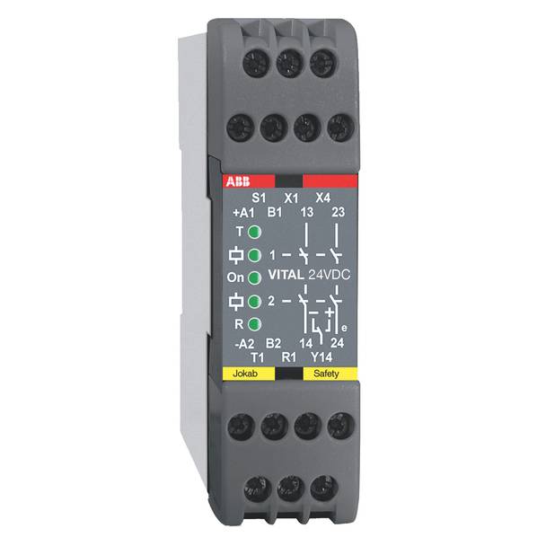 ABB 2TLA020052R1000 Vital 1 1-Channel Safety Controller, 0.0225 m W x 0.12 m D x 0.084 m H