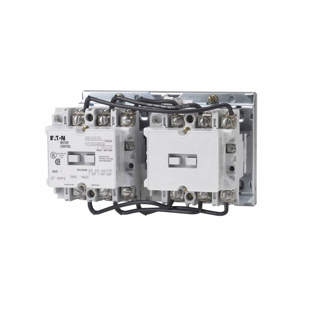 EATON A211K1CA A200 Magnetic NEMA Contactor, 110/120 VAC V Coil, 27 A, 1NO Contact, 3 Poles